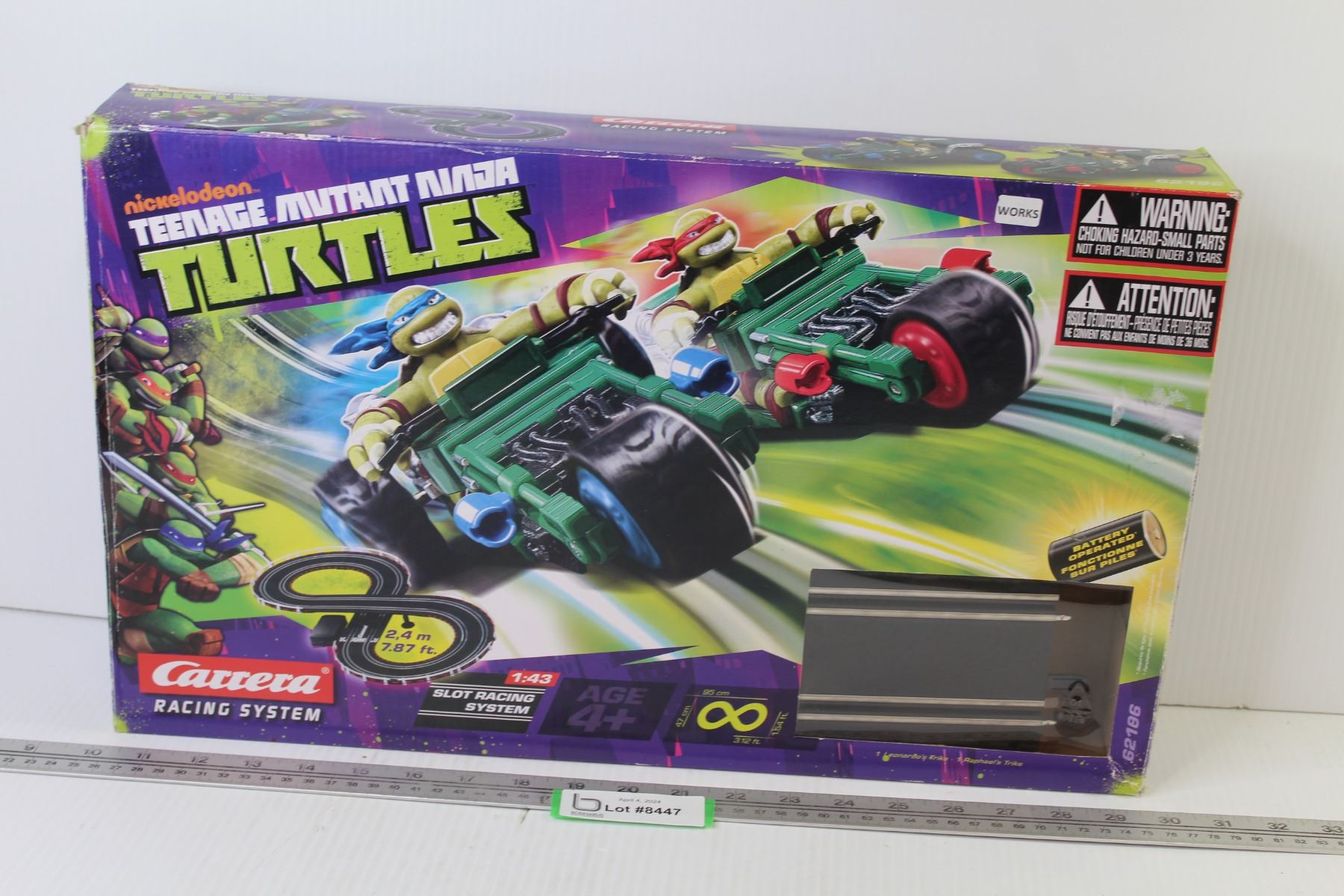 Teenage Mutant Ninja Turtles Slot Car Race Track (box has been retaped ...