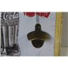 Image 2 : Metal Coca-Cola Sign w/Bottle Opener Mounted on Wood (13 1/2 x 9 1/2")