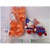 Image 1 : (2) Pairs of Kid's Sandals-Size 6 and 8 and (2) Patriotic Plush Gnomes