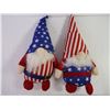 Image 4 : (2) Pairs of Kid's Sandals-Size 6 and 8 and (2) Patriotic Plush Gnomes