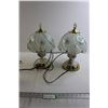 Image 1 : (2) Glass Shaded Lamps - Untested