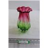 Image 1 : Pink and Green Glass Vase