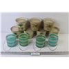 Image 1 : (4) Hanging Glass Candle Holders - (7) Metal Pot Candles