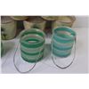 Image 3 : (4) Hanging Glass Candle Holders - (7) Metal Pot Candles