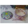 Image 3 : Decor Items - Ceramic Dish - Beaded Wire Tree - Bag of White Rocks - (2) Frosted Trees