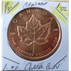 Image 1 : CANADA ONE OZ COPPER COIN