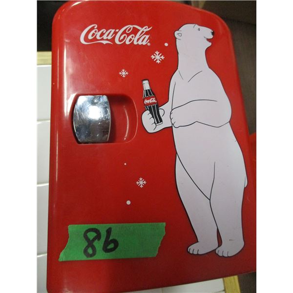 SMALL COCA COLA FRIDGE (AC/DC) (APPROX. 13" HIGH) (NO CORDS)