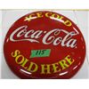 Image 1 : COLLECTIBLE:  ROUND METAL COKE SIGN (APPROX 14")