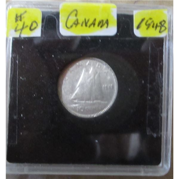 1948 CANADA KING GEORGE VI SCARCE KEY DATE SILVER DIME