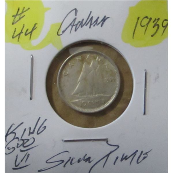 1939 CANADA KING GEORGE VI SILVER DIME