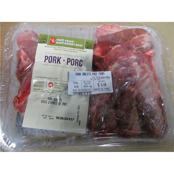 SHELF PULLS (AS IS):  PORK RIBLETS (APPROX. $6.48)