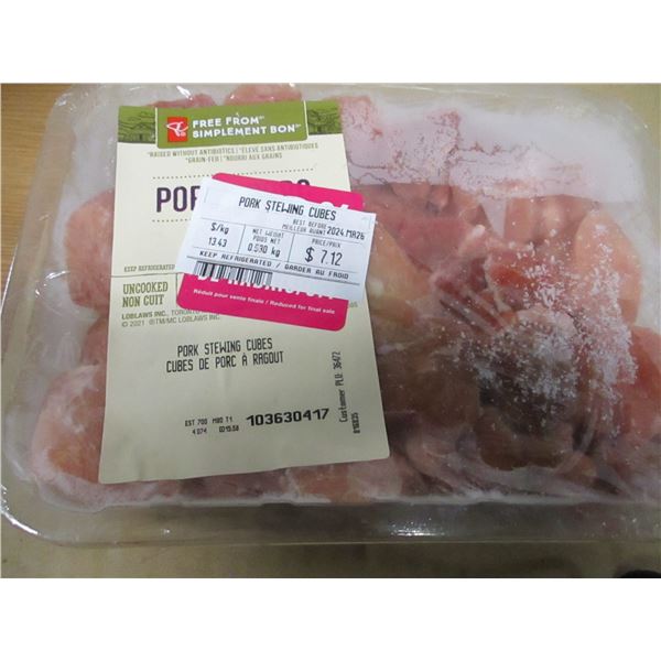 SHELF PULLS (AS IS):  PORK STEWING CUBES (APPROX. $7.12)