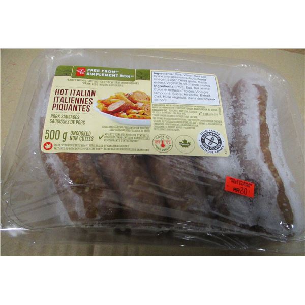 SHELF PULLS (AS IS):  HOT ITALIAN PORK SAUSAGE (500G)
