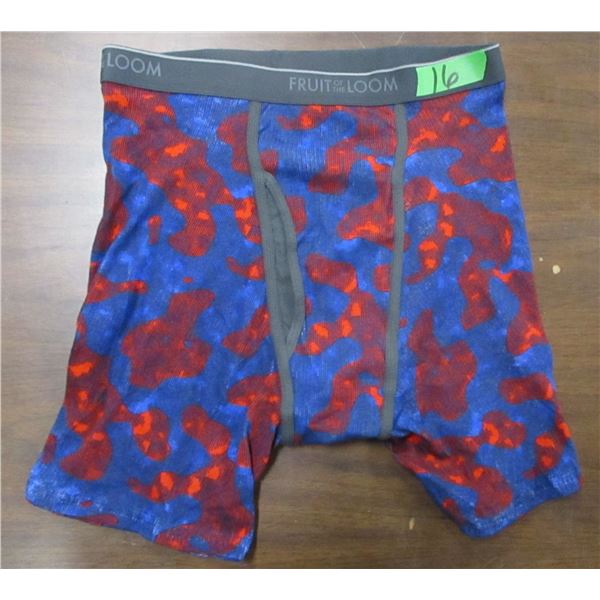 NEW:  MEN'S FRUIT OF THE LOOM BOXER BRIEFS (SIZE LARGE)