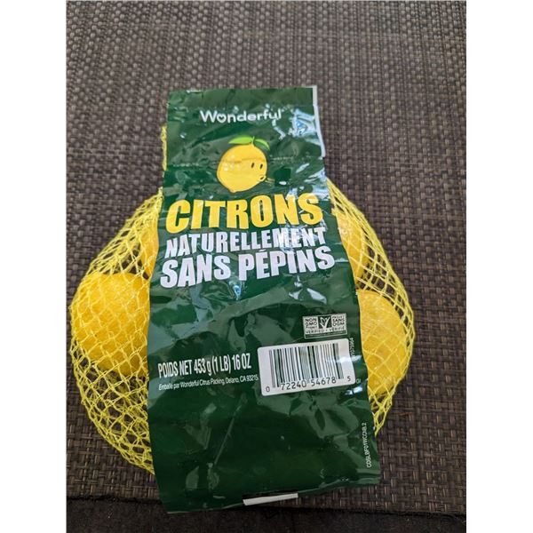 SHELF PULLS (AS IS):  BAG C/W 5 LEMONS