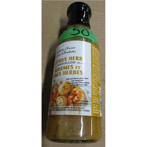 SHELF PULLS (AS IS):  CITRUS HERB MARINADE (350ML) - BOTTLE