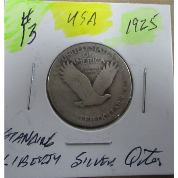 1925 USA STANDING LIBERTY SILVER QUARTER