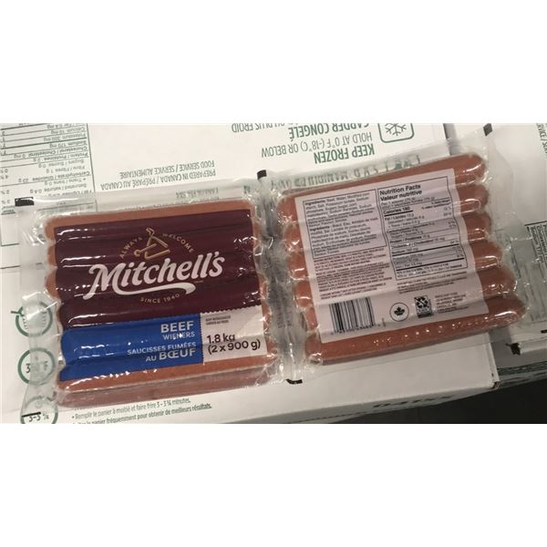 FROZEN:  MITCHELL'S JUMBO BEEF WEINERS (2 X 450G)