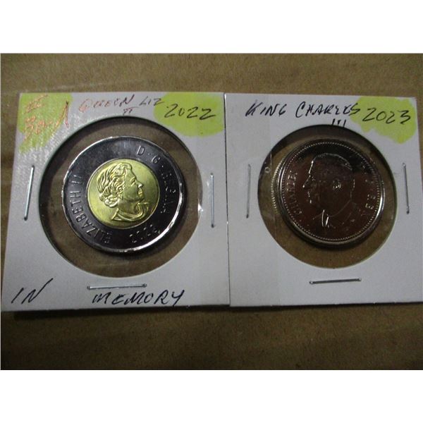 2022 MEMORY OF QUEEN ELIZABETH II & 2023 KING CHARLES II COIN SET