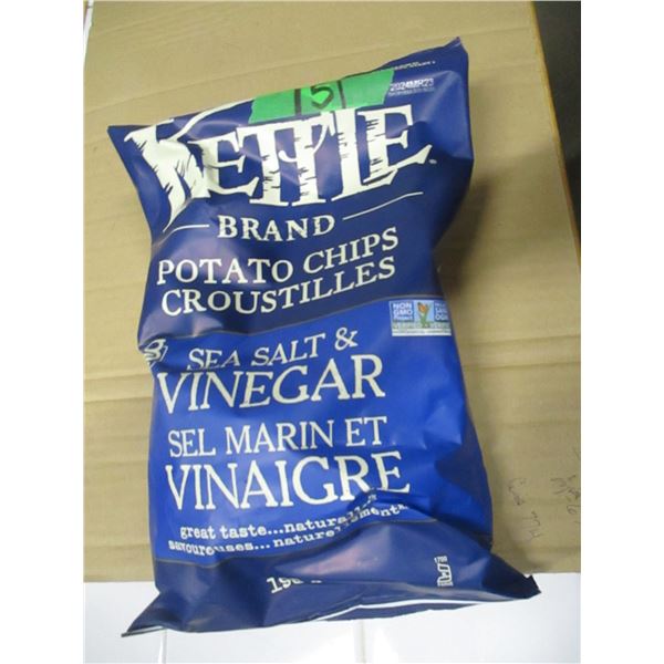 SHELF PULLS (AS IS):  KETTLE SEA SALT & VINEGAR CHIPS (198G) - BAG