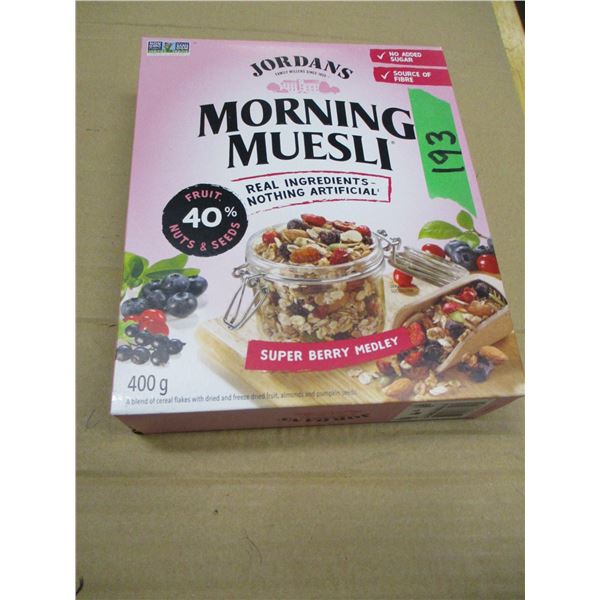 SHELF PULLS (AS IS):  JORDANS SUPER BERRY CEREAL (400G) - BOX