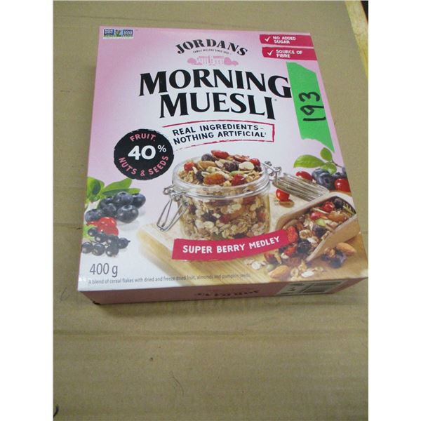 SHELF PULLS (AS IS):  JORDANS SUPER BERRY CEREAL (400G) - BOX
