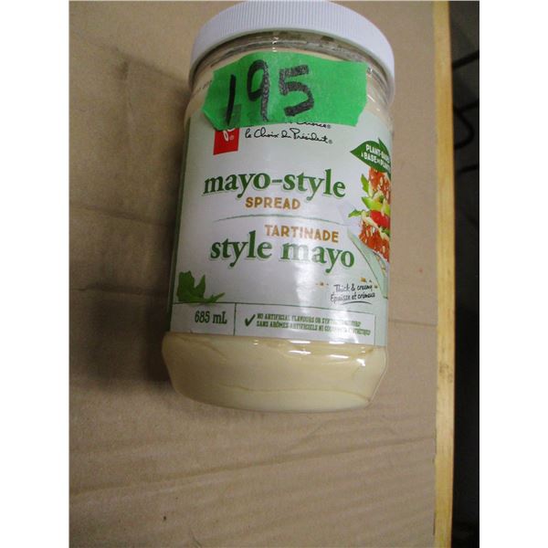 SHELF PULLS (AS IS):  MAYO STYLE SPREAD (685 ML) - JAR
