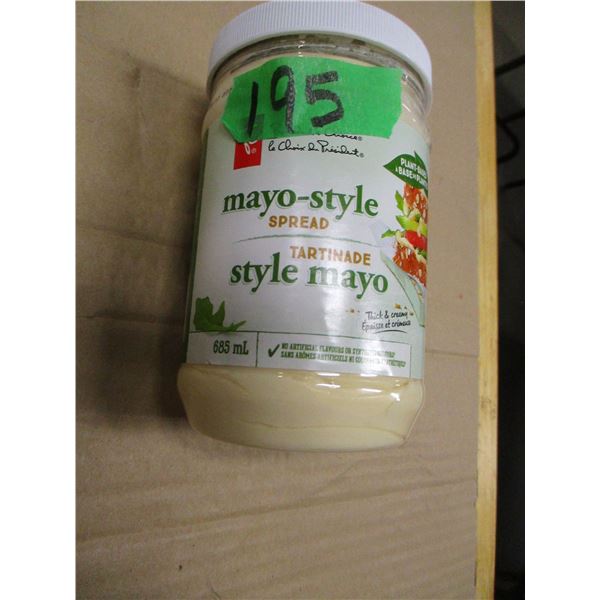 SHELF PULLS (AS IS):  MAYO STYLE SPREAD (685 ML) - JAR