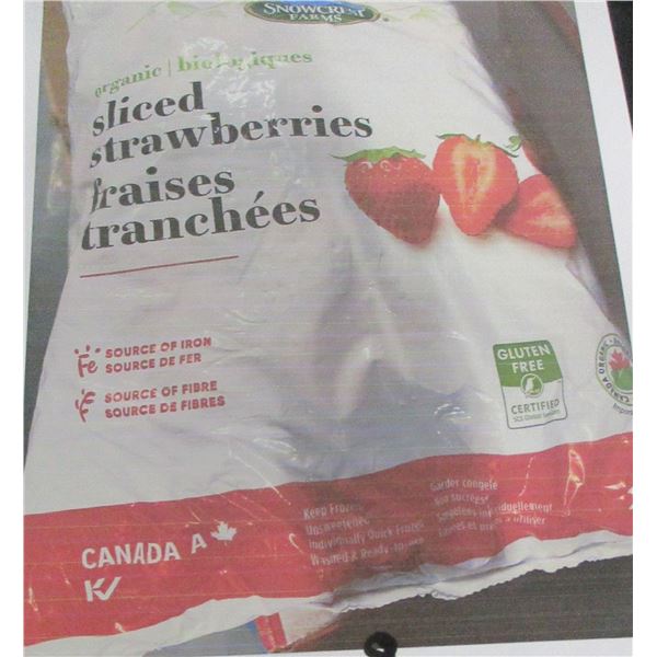 FROZEN:  SLICED ORGANIC STRAWBERRIES (2 KG) - BAG