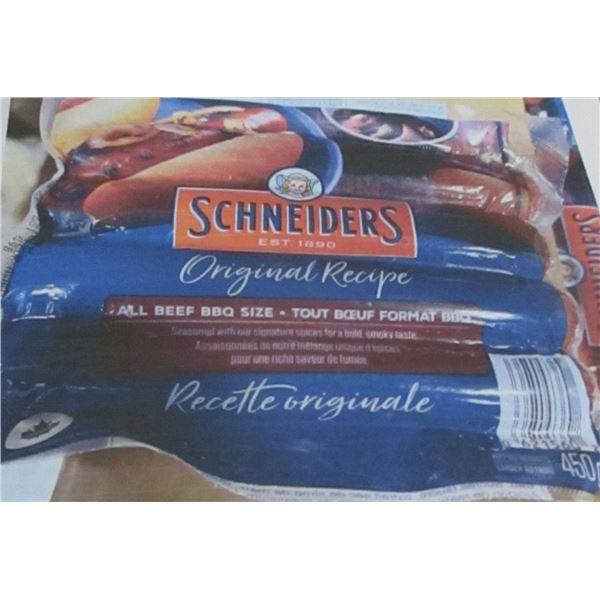 FROZEN:  SCHNEIDERS ALL BEEF WIENERS (450G)