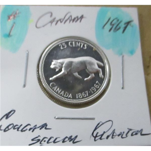 1967 PROOF CAMEO CANADA SILVER QUARTER