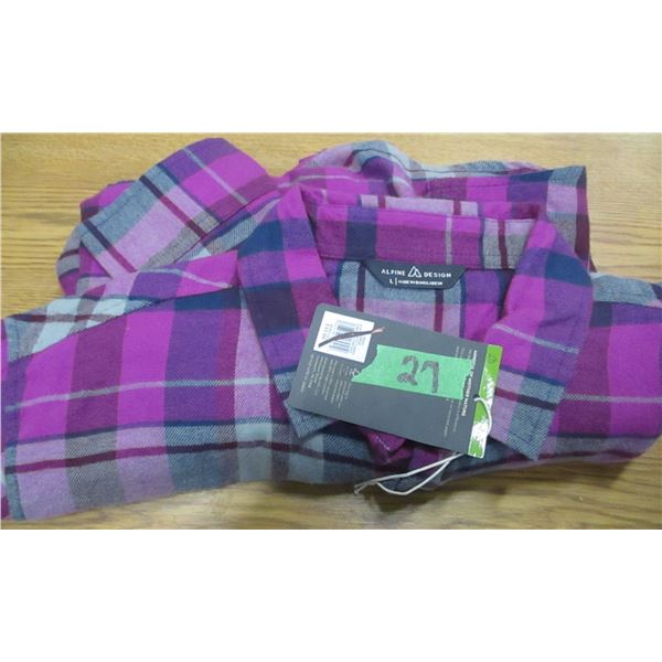 NEW:  MEN'S RED PLAID SHIRT (SIZE LARGE)