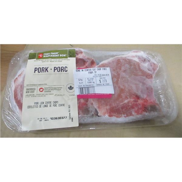 SHELF PULLS (AS IS):  BONE IN CENTER CUT CHOP (APPROX. $7.73)