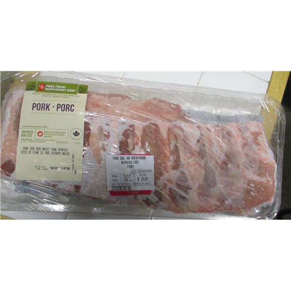 SHELF PULLS (AS IS):  PORK SIDE RIB BREAST BONE REMOVED (APPROX. $24.31)