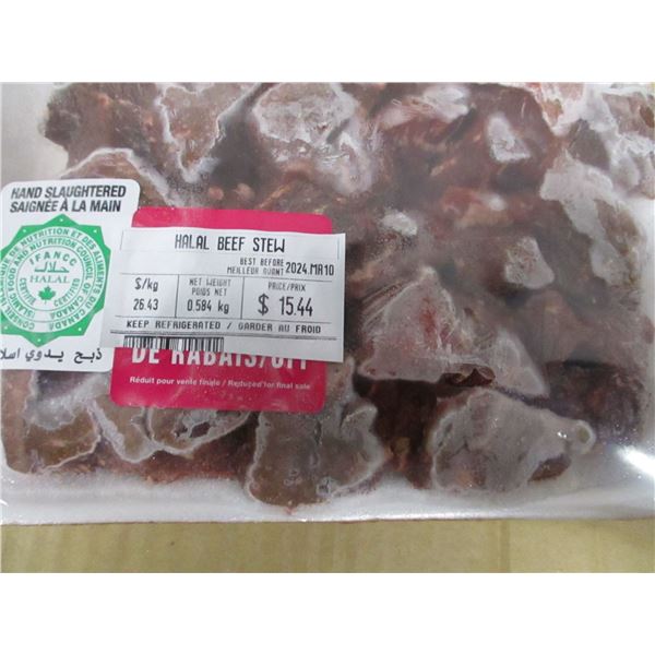 SHELF PULLS (AS IS):  HALAL BEEF STEW CUBES (APPROX. $15.44)