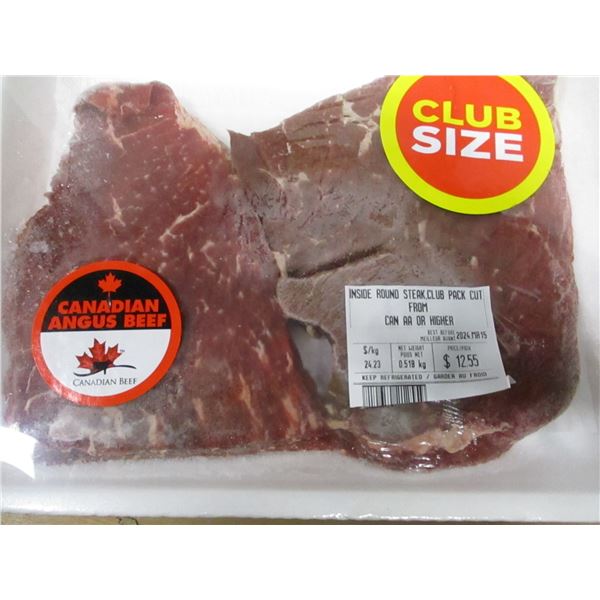 SHELF PULLS (AS IS):  INSIDE ROUND STEAK (APPROX. $12.55)