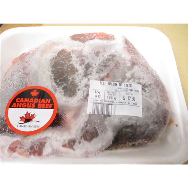 SHELF PULLS (AS IS):  BEEF SIRLOIN TIP STEAK