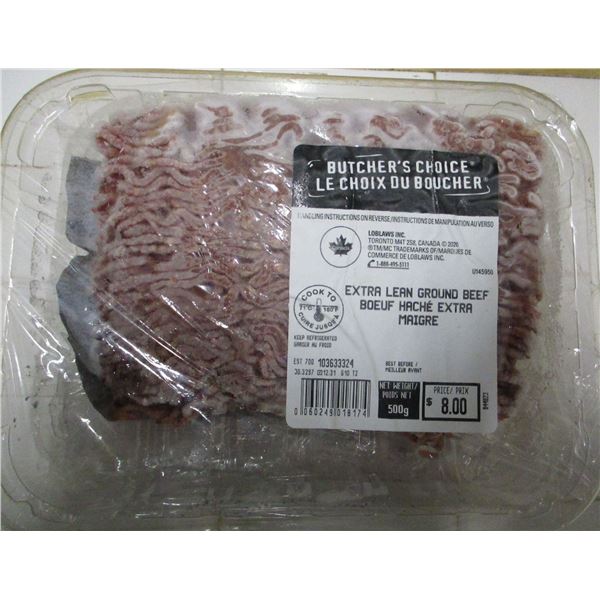 SHELF PULLS (AS IS):  EXTRA LEAN GROUND BEEF (APPROX. $8.00)