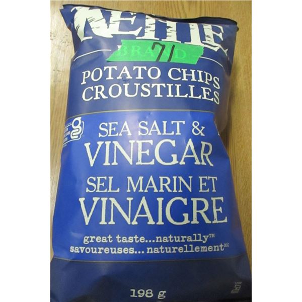 SHELF PULLS (AS IS):  KETTLE SEA SALT & VINEGAR CHIPS (198G) - BAG