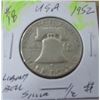 Image 1 : 1952 USA LIBERTY BELL SILVER HALF DOLLAR