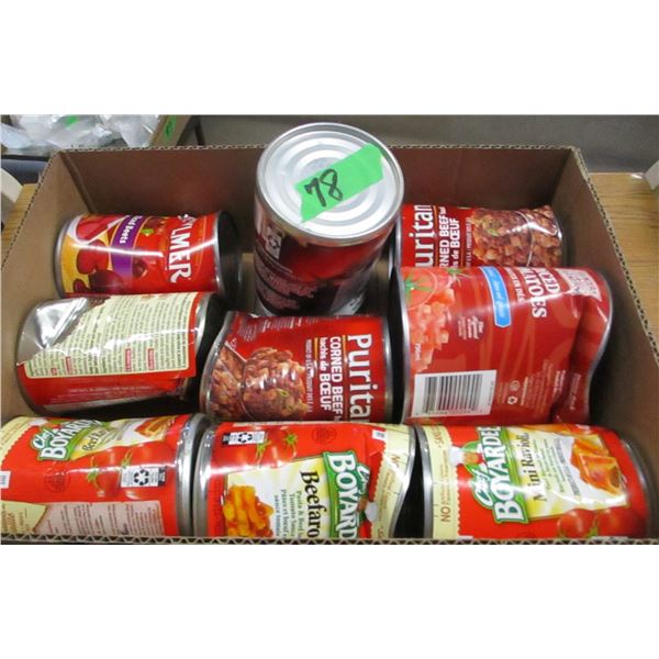 FREIGHT DAMAGE (AS IS):  BOX C/W ASSORTED GROCERIES (PASTA & SAUCE, STEW, ETC)