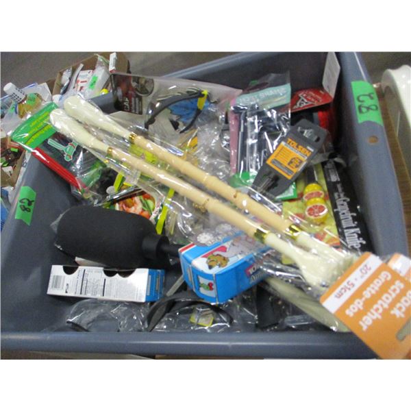 FREIGHT DAMAGE (AS IS):  TOTE C/W UTENSILS, HARDWARE, CASES, ETC