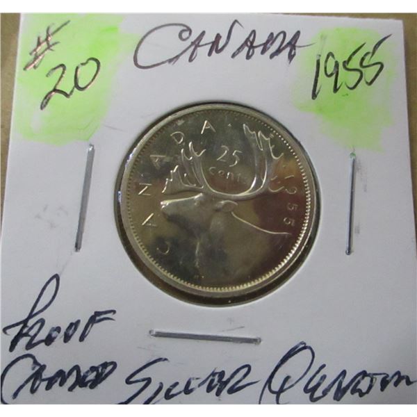 1955 PROOF CAMEO SILVER QUARTER