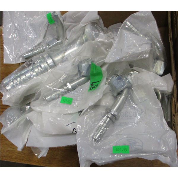 FREIGHT DAMAGE (AS IS):  BOX C/W HYDRAULIC FITTINGS