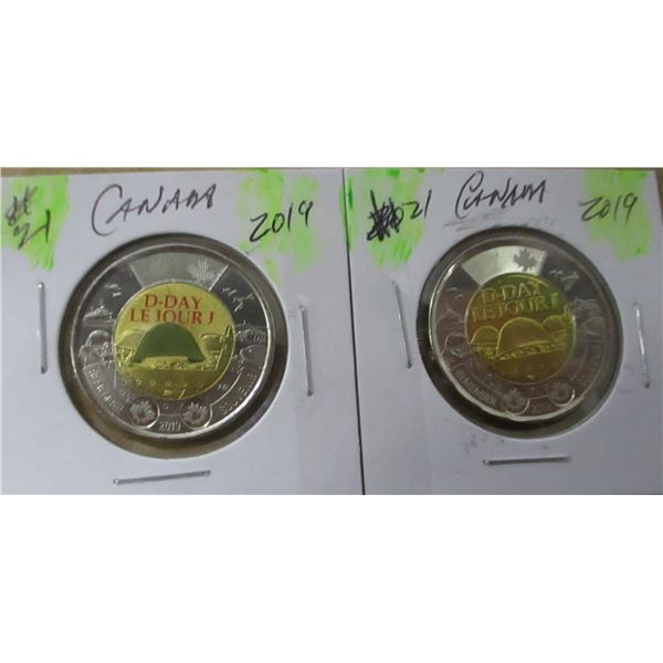 2019 -2021 SET OF D-DAY CANADA TOONIE SET