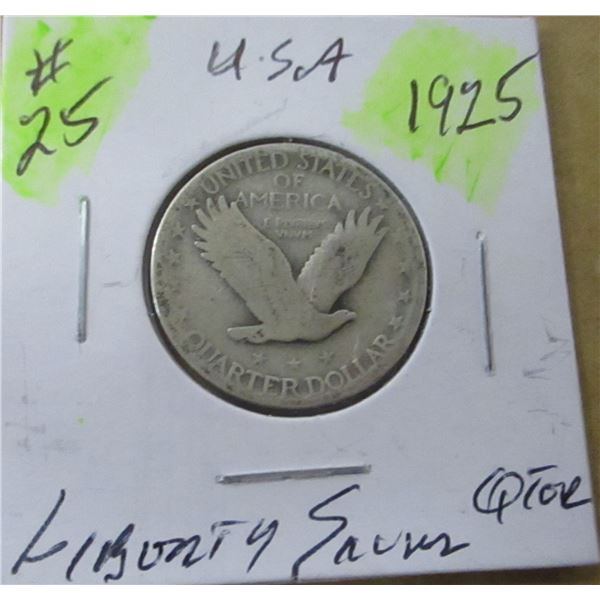 1925 USA LIBERTY SILVER QUARTER