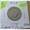 Image 1 : 1925 USA LIBERTY SILVER QUARTER
