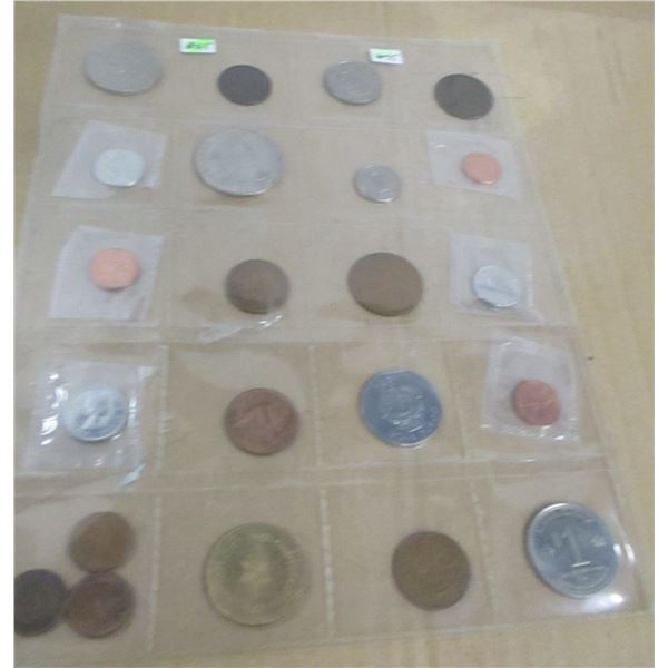 STOCK SHEET OF COLLECTABLE WORLD COINS