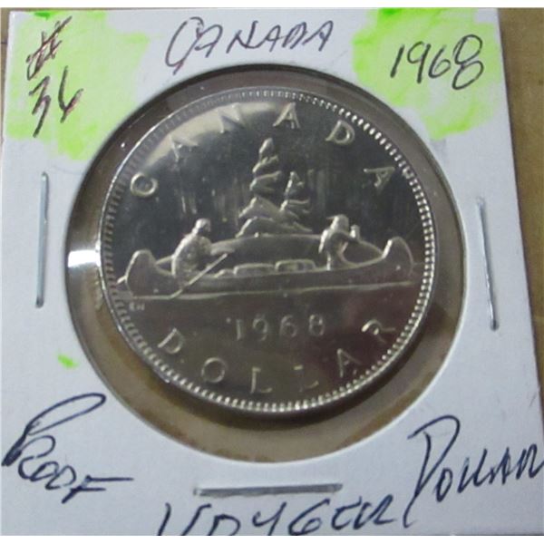 1968 PROOF CANADA VOYAGER DOLLAR