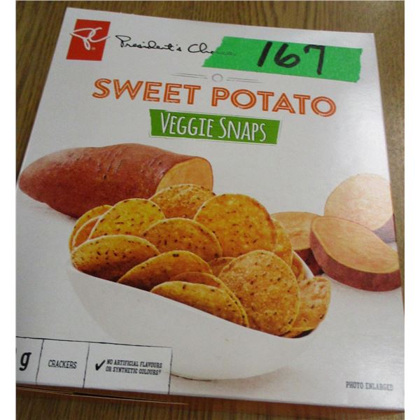 SHELF PULLS (AS IS):  SWEET POTATO SNAPS (180G) - BOX
